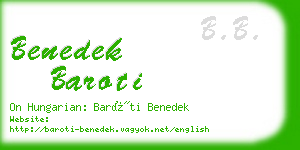 benedek baroti business card